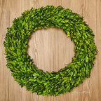 Boxwood Wreath X-Larger 22 inch Preserved Nature Boxwood Wreath Home Decor Stay Fresh for Years for Door Wall Window Party Décor Spring Summer Fresh Green Wreath - Image 4