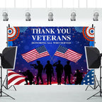 Veterans Day Backdrop Decorations Patriotic Banner 15x8ft - Image 2