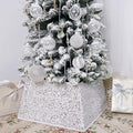 White Christmas Tree Collars for Atificial Trees, 24 Inch Sparkling Sequins Christmas Skirt, Base Cover,Holiday Home Decor Ring(Medium) by SunshineDecor