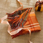 Orange Plaid Throw Blanket for Couch, Fall Throw Blanket 50"x60" Fall Decor - Image 5