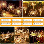 Solar Fireworks Lights for Outside Fairy Garden Warm White 6 Pack - Image 4