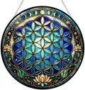 Flower of Life Altar Stained Glass Window 9.8" by HYPESTYLE