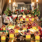 12 PCS Turkey Tea Lights Candles Thanksgiving Table Decorations, LED Flameless Tealight Candles Battery Operated Thanksgiving Decorations Centerpieces Turkey for Table Home Indoor Party Decor Gifts - Image 6