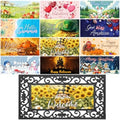 12PCS Interchangeable Doormat Inserts Seasonal Welcome Mats – 22" x 10" Outdoor Indoor Door Mat Set for Spring Summer Fall Winter, Holiday Decor for Front Door, Christmas Halloween Thanksgiving by AIHSUMC