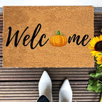 Funny Coir Doormat Welcome Fall Autumn Pumpkin Thanks Giving Halloween Mats Welcome Front Porch Patio Mats for The Entrance Way Personalized Rug Novelty Coir Doormat 23.6 x 15.7inch - Image 4