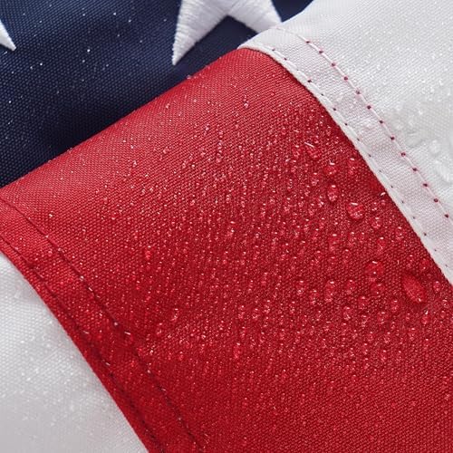 SYII 2PCS American Flag 3x5 Ft TearProof Series for Outside, Heavy Duty Tough Spun Polyester All Weather US Flag for High Wind, Embroidered Stars Sewn Stripes and 2 Brass Grommets - Image 5