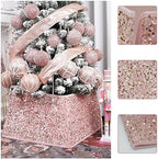 Christmas Tree Collars for Atificial Trees, 24 Inch Sparkling Sequins Christmas Skirt, Base Cover,Holiday Home Decor Ring(Rose Gold,Medium) - Image 2