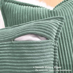 decorUhome Fall Corduroy Teal Throw Pillow Covers 24x24 Set of 2 - Image 3