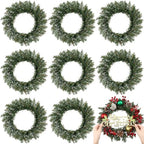 Zeyune 8 Pcs 14" Christmas DIY Green Wreath Artificial Faux Wreath, Fresh by Zeyune