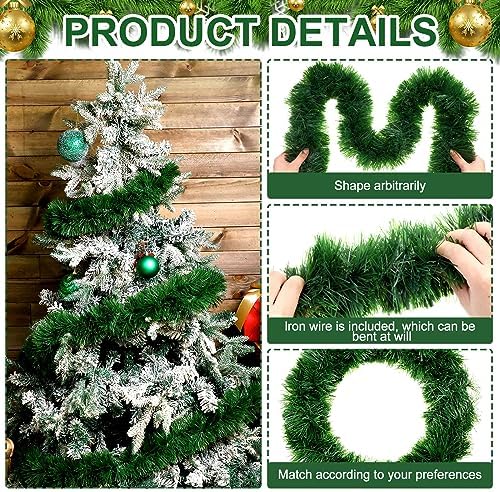 4 Pack Christmas Garland Green 262 ft Artificial Pine - Image 3