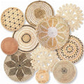 11 Pcs Boho Wall Basket Decor, Bulrush Woven Wall Hanging (Savanna) by Unknown