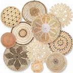 11 Pcs Boho Wall Basket Decor, Bulrush Woven Wall Hanging (Savanna) by Unknown