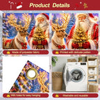 7x16FT Christmas Santa Deer Garage Door Cover Decorations Christmas Garage Door Banner for Outdoor Indoor Christmas Decorations Party Photography Backdrop - Image 3