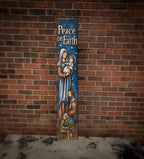 Peace On Earth Sign for Front Door Porch Deck Patio or Wall - Indoor Outdoor Decorative Christmas Holiday Farmhouse Rustic Vertical Porch Decor - Image 4