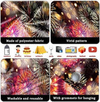 7x16ft Gorgeous Fireworks Garage Door Banner Cover Happy New Year 2026 Photography Backdrop Colorful Blurry Bokeh Fireworks New Year's Eve Celebration Countdown To New Year Banner Party Decor - Image 3