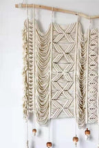 kiido Large Macrame Wall Hanging, Hand Woven Bohemian Tapestry, BoHo Wall Decor [With 2 Assemble Wooden Sticks] -Ethereal - Image 5