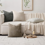 MIULEE Soft Decorative Chenille Pillow Covers Neutral 20x20 Pack of 4 - Image 5