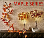 Fudios Lighted Maple Leaf Garland with Timer 24 Warm White LED 6FT for Fall Thanksgiving Decor, Artificial Garland with Lights Battery Operated Harvest Christmas Decoration Indoor Outdoor - Image 4