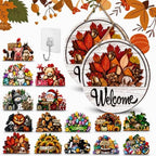 16 PCS Interchangeable Welcome Sign for Front Door, 11.8'' Magnetic Welcome Sign for Front Door with 16 Magnetic Icons, One Sign for Every Season for Home House Warming Gifts，2PCS by Unknown