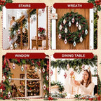 12 Pcs Vintage Glass Christmas Ornament Reflector Decor, Fresh - Image 6