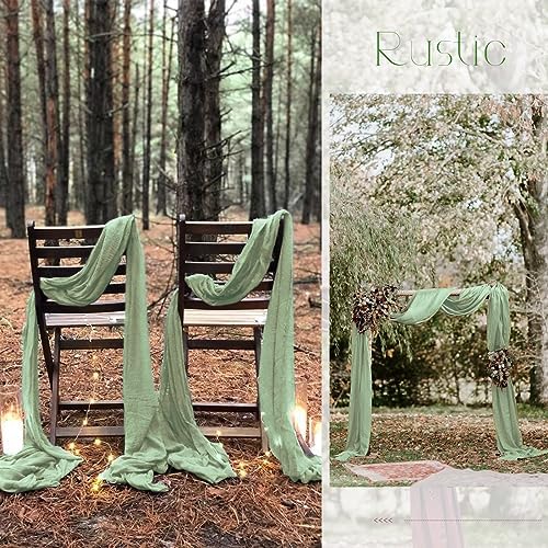30 Pack Sage Green Table Runner 10Ft Cheesecloth Table Runner Boho Gauze Table Runners Romantic Long Cheese Cloth Sheer Fabric Table Runners for Wedding Party Bridal Shower - Image 6