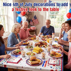 Funnymoom 218 Pcs Patriotic Floral Party Decorations Paper Plates Serve 24 - Image 6