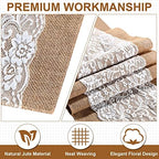 Chumia 12 Pack Burlap Table Runners with Lace 12 x 72 in, Classic Style - Image 3