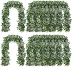 10 Sets Artificial Greenery Garlands Bulk Total 55.8 Feet Silver Dollar Eucalyptus Garland with Fake Willow Vines for Baby Shower Rustic Wedding Arch Swag Table Runner Home Spring Decoration by Yuxung
