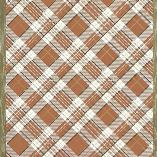 Orange Plaid Paper Table Runner - Halloween Thanksgiving Holiday Pattern for Parties or Weddings - Disposable Table Runner American Made - Image 4