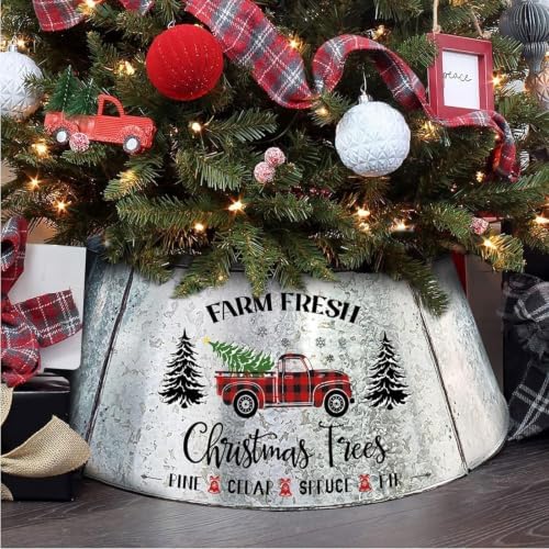 Christmas Tree Collar 29 Inch Diameter Base, Large Metal Tree Collar for Pencil Tree, Christmas Truck Decorations - Image 3