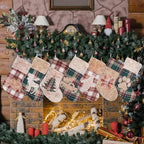 LUBOT New 6 Pack Christmas Stocking 20" Red Green Plush Plaid Mix and Match Classic Rustic Farmhouse Country Cotton Fireplace Hanging Xmas Stockings Decorations for Family Holiday Season Decor - Image 6