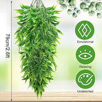 Hoteam 12 Pcs Artificial Hanging Greenery Plants, Bamboo Leaf - Image 2