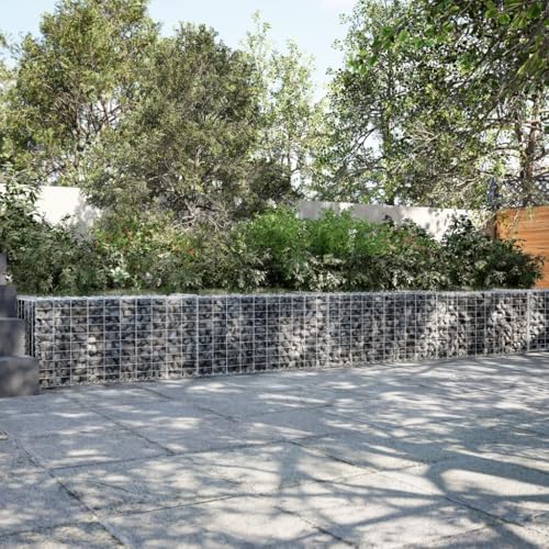 vidaXL Gabion Basket with Cover 393.7"x19.7"x19.7" Galvanized Iron - Image 2