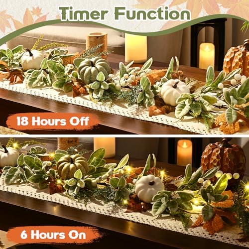 Waipfaru Fall Decor, 6 Ft Fall Garland for Mantle - Image 3