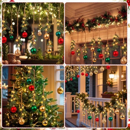 10 Set 16'' Lighted Christmas Ball Ornaments Window Hanging Decorations - Image 6