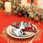 Nitial 24 Pcs Poinsettia Christmas Cloth Napkins Washable Dinner,Christmas - Image 4