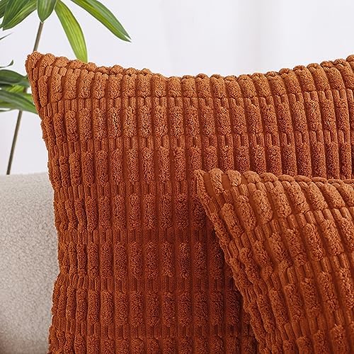 All Smiles Burnt Orange Terracotta Rust Throw Pillow Covers 24x24 Set of 4 - Image 2