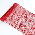 Snowkingdom Red Sparkly Table Runner Glitter Sequin Glitter Metallic Foil Mesh Lace 11 Inch x 49 Feet Long Roll Centerpieces Decorations for Wedding Anniversary Mother's Day Valentine Party Birthday by Snowkingdom