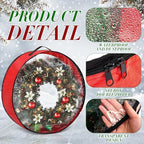 4 Pcs Christmas Wreath Storage Bag, Christmas Garland Storage Container with Clear Window, Zipper & Handle for Xmas Holiday Seasonal Wreath Garland Box(Red,36") - Image 3