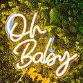 Oh Baby Neon Signs for Wall Decor USB Powered LED Light Up Sign for Baby Shower Birthday Party Gender Reveal Christening Day Decor 1st Birthday Backdrop by SHIDASIGN