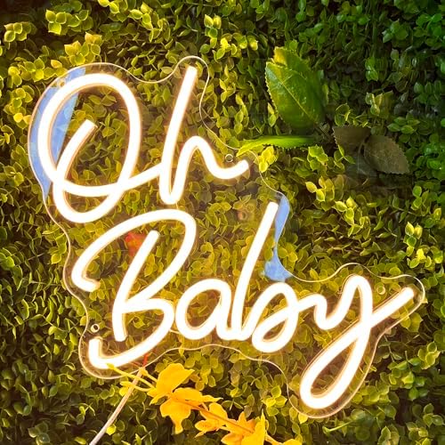 Oh Baby Neon Signs for Wall Decor USB Powered LED Light Up Sign for Baby Shower Birthday Party Gender Reveal Christening Day Decor 1st Birthday Backdrop by SHIDASIGN