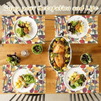 Rainbow Tree Placemats Set of 4 - Faux Leather Resistant Placemats for Dinner Table, Non-Slip Waterproof Oil-Proof Washable Reusable Placemat for Indoor Outdoor Kitchen Decor, 15.75In*11.81In - Image 4
