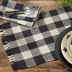 Park Designs Buffalo Check Placemat Set of 4, Black Yarn - Image 2