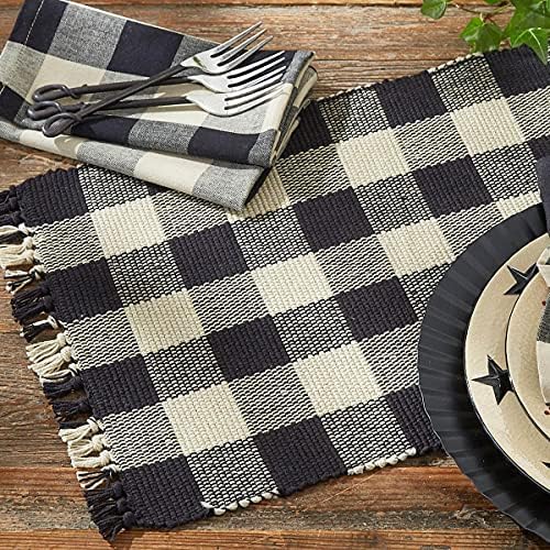 Park Designs Buffalo Check Placemat Set of 4, Black Yarn - Image 2