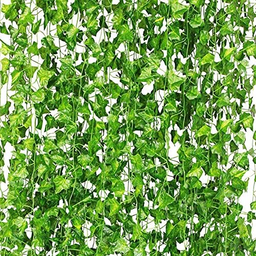 CQURE 72 Pack 504Ft Artificial Ivy Fake Vines,Ivy Garland Greenery Garland Fake Hanging Plants Vines Aesthetic Green Leaves for Bedroom Wedding Party Garden Wall Room Decor… by CQURE