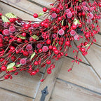 24 Inch Winter Christmas Large Sugar Red Berries Wreath for Front Door, Xmas Red Berry Wreaths for Indoor Outdoor, Winter Holiday Home Decor Wreath - Image 2
