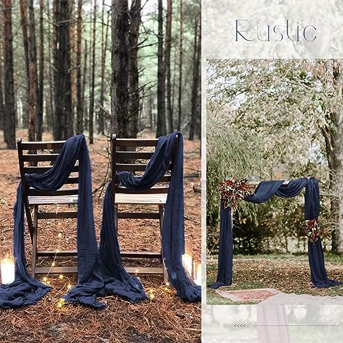 30 Pack Navy Blue Table Runner 10Ft Cheesecloth Table Runner Boho Gauze Table Runners Romantic Long Cheese Cloth Sheer Fabric Table Runners for Wedding Party Bridal Shower - Image 6