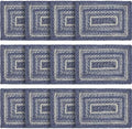 VHC Brands Farmhouse Great Falls Blue Table Placemat, Blue White, Jute Blend, Rectangle, 10x15 Inches, 12 Pack 12 Pack by VHCBrands
