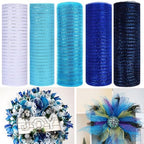 5 Rolls Christmas Deco Mesh Ribbon for Wreaths Crafts Supplies by JStnana