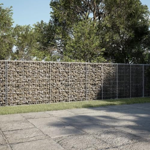 vidaXL Gabion Basket with Cover 216.5"x39.4"x39.4" Galvanized Iron - Image 2